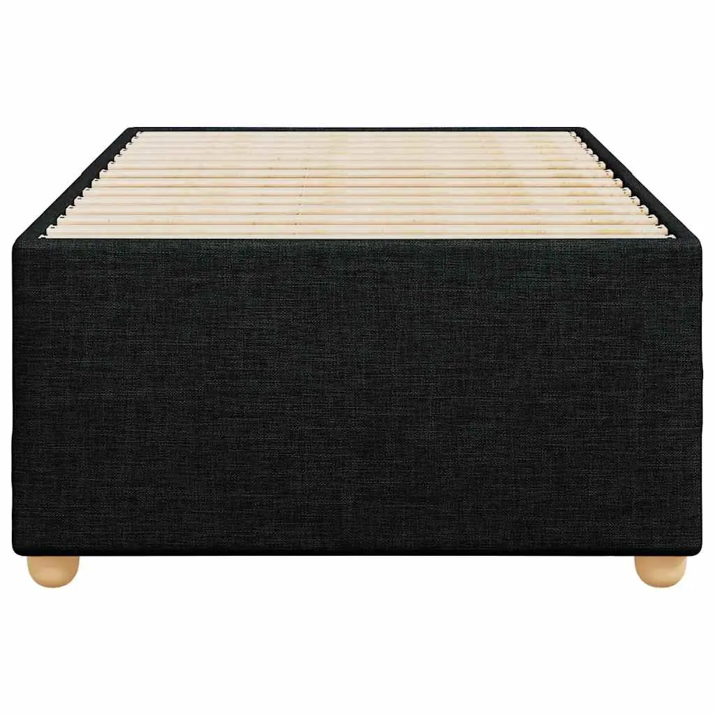 Bed Frame Black 90x190 cm Fabric Upholstered Platform Slat Base Bedroom