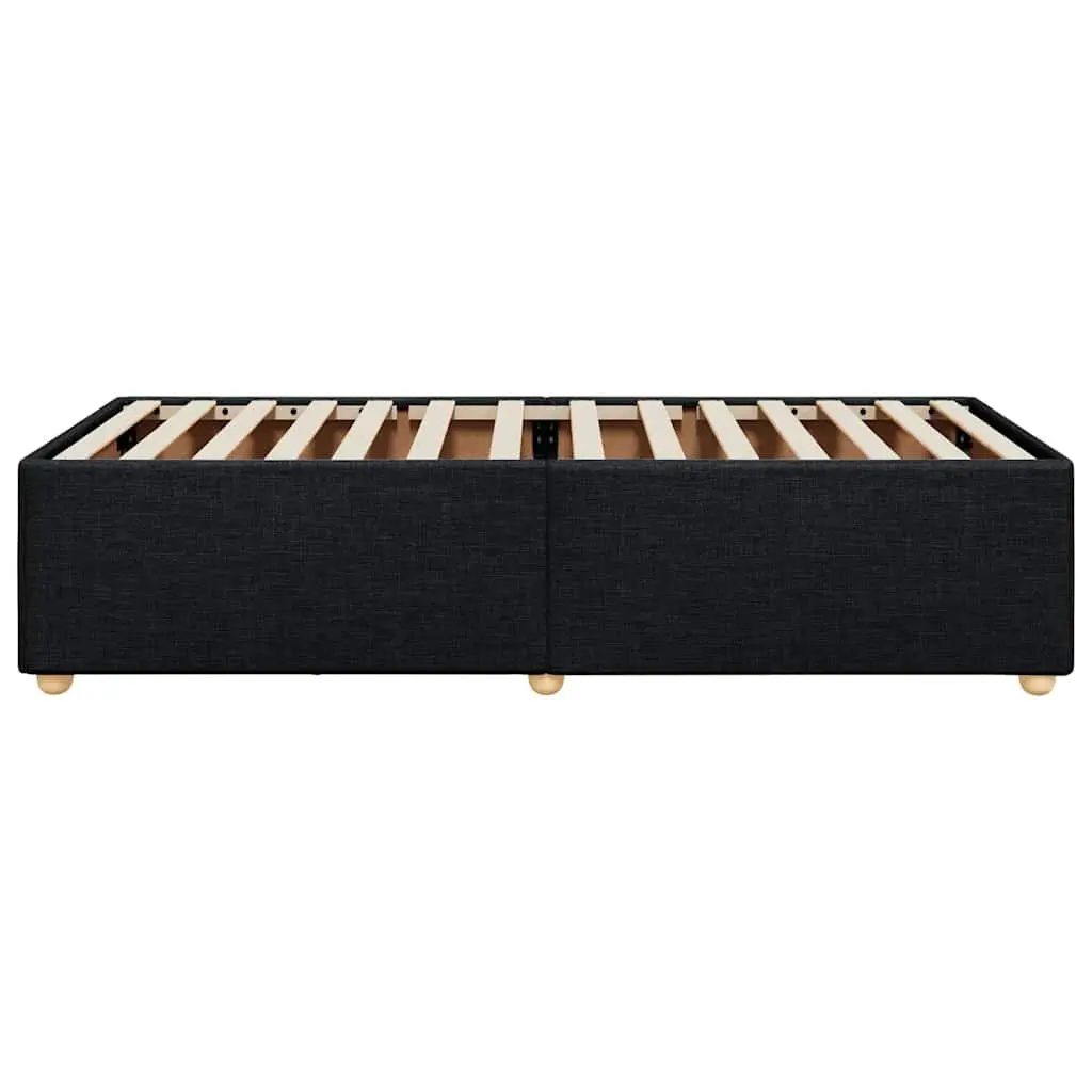 Bed Frame Black 90x190 cm Fabric Upholstered Platform Slat Base Bedroom