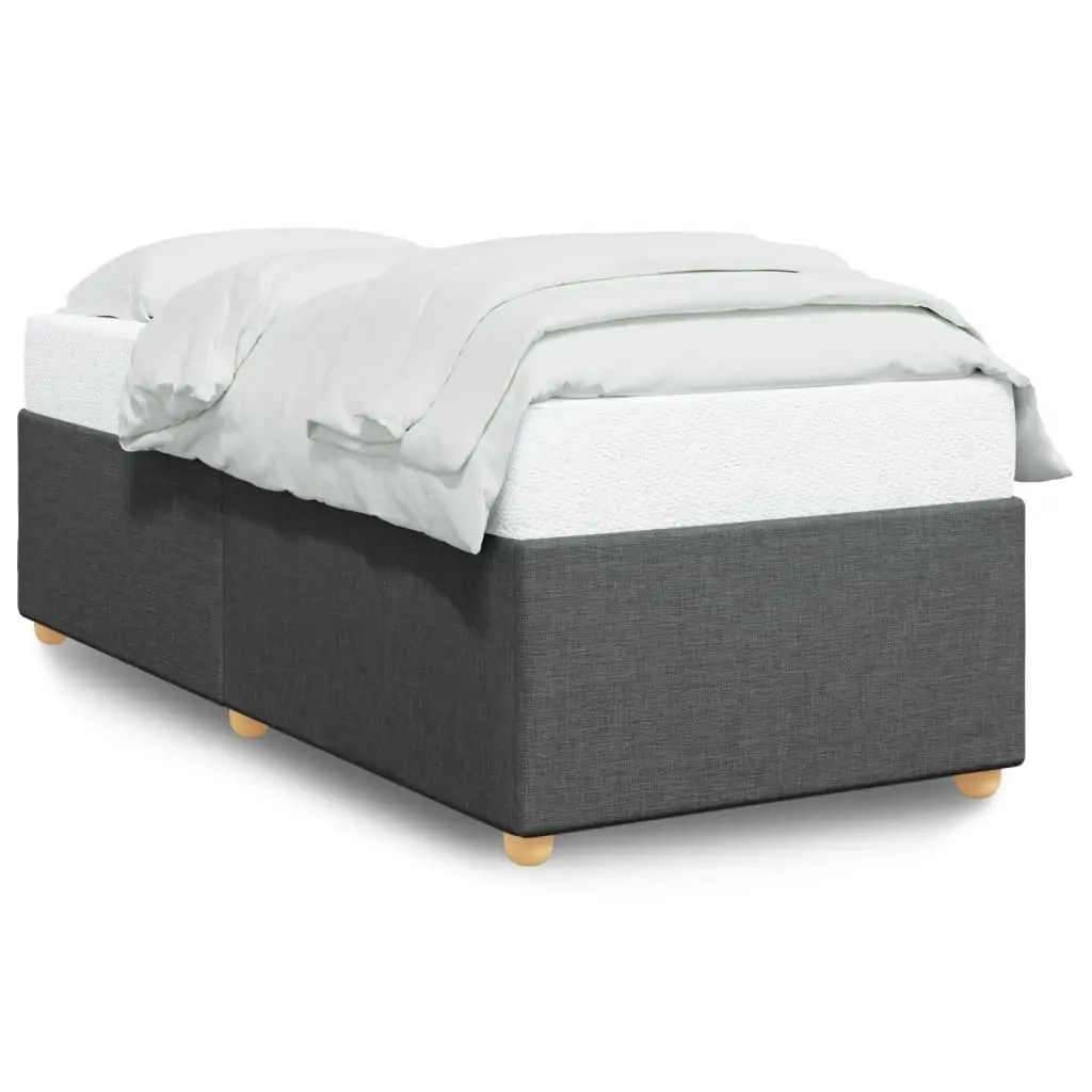 Grey Fabric King Single Bed Frame with Slats Support for Bedroom Furniture