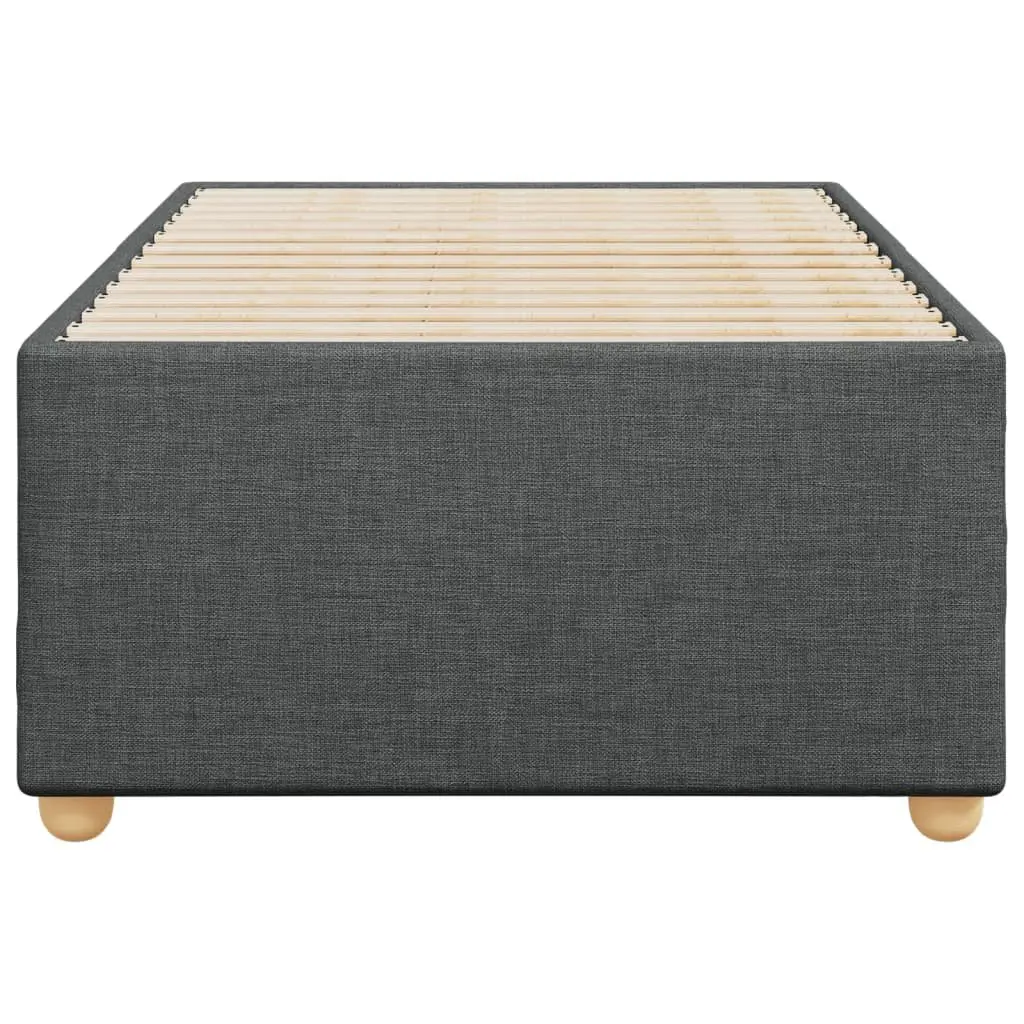 Grey Fabric King Single Bed Frame with Slats Support for Bedroom Furniture