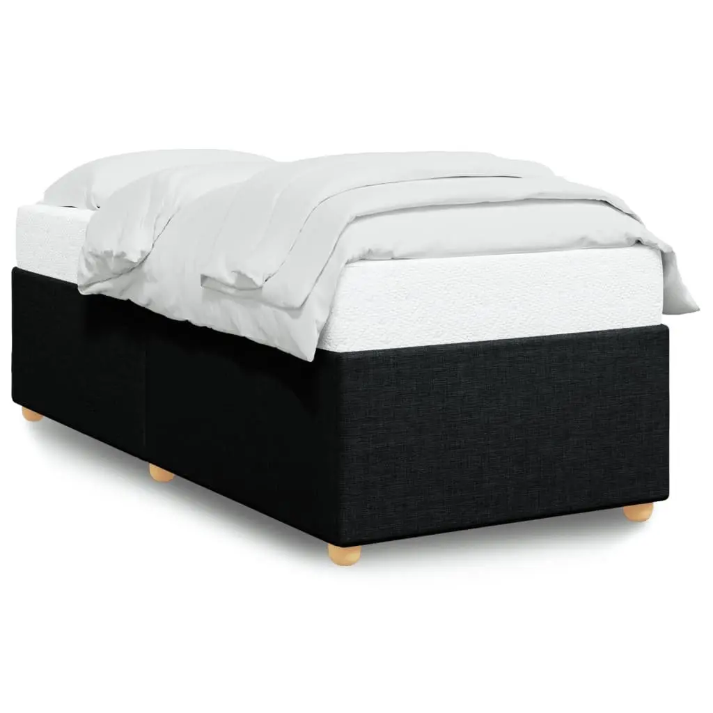 King Single Bed Frame Black Fabric Bedroom Furniture Slat Support