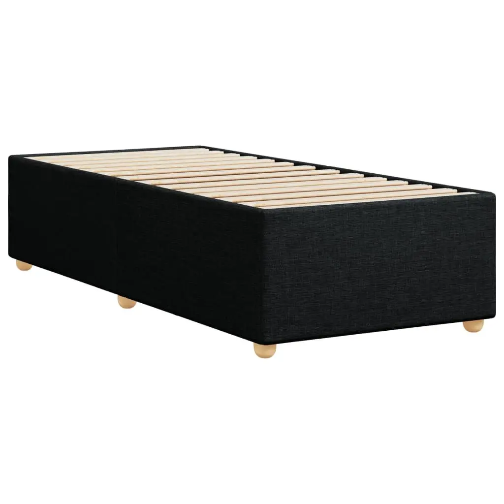 King Single Bed Frame Black Fabric Bedroom Furniture Slat Support