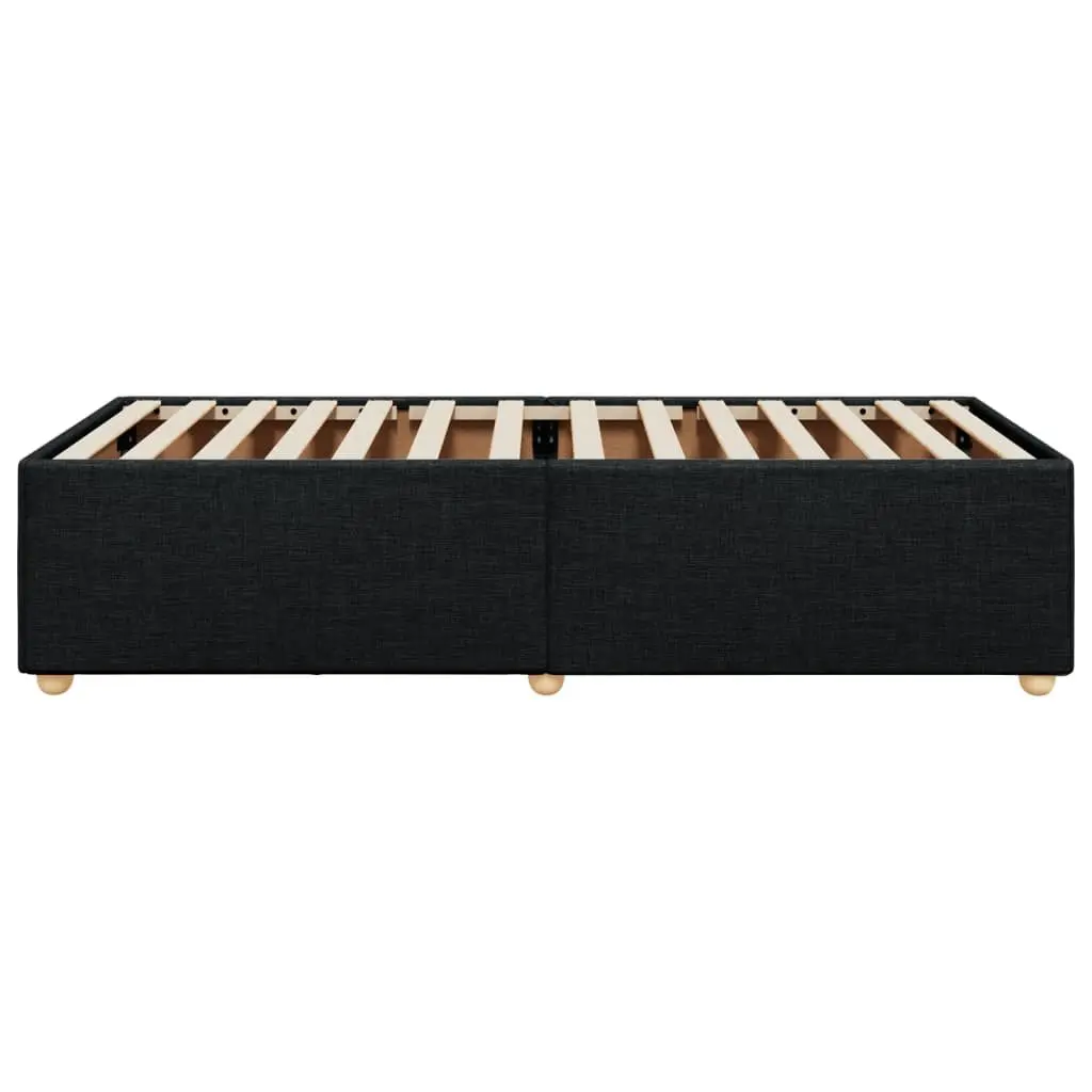 King Single Bed Frame Black Fabric Bedroom Furniture Slat Support