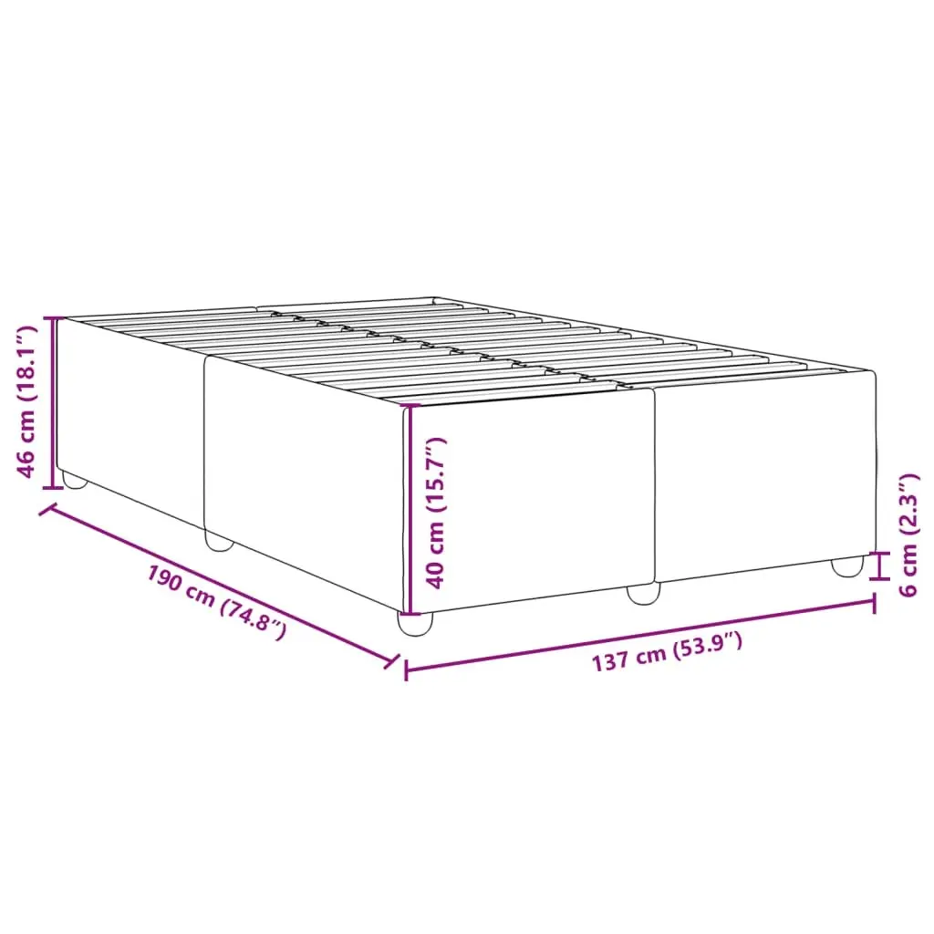 Double Bed Frame Black Fabric Upholstered Slat Support Bedroom Furniture