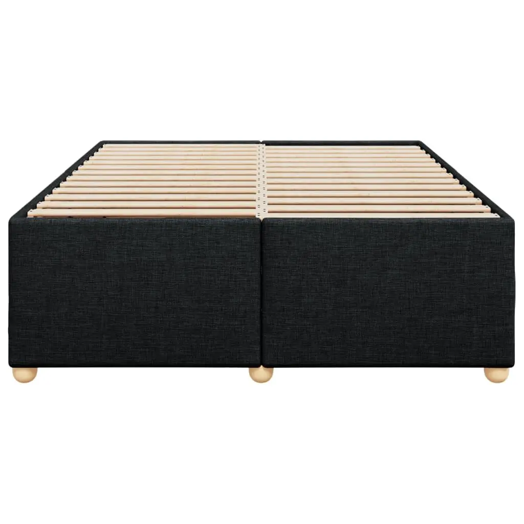 Queen Bed Frame Black Fabric Upholstered Platform