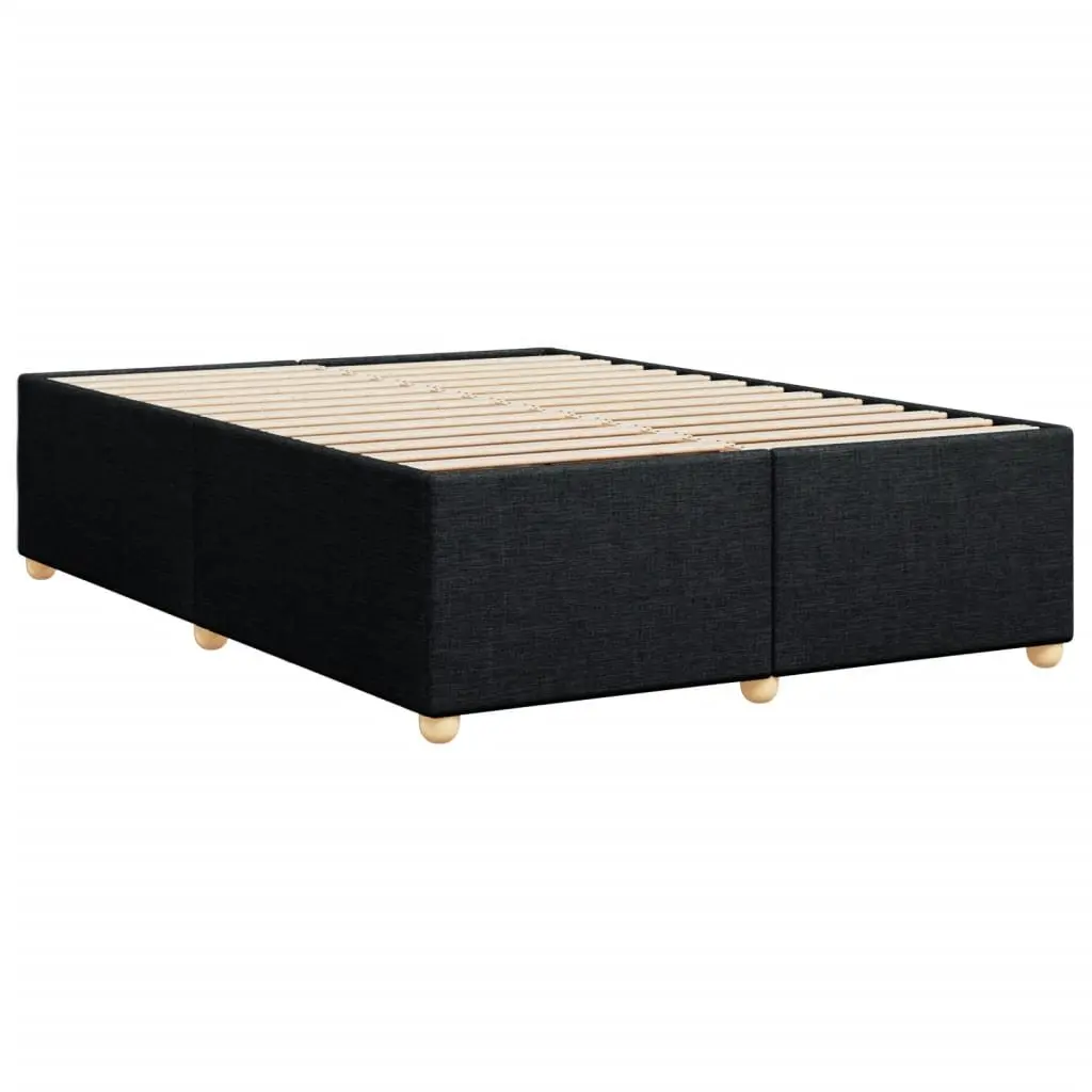 Queen Bed Frame Black Fabric Upholstered Platform