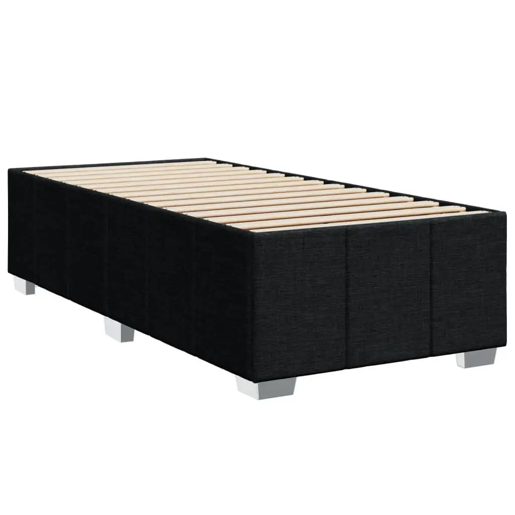 Bed Frame Slatted Base Support 90x190 cm Black Fabric