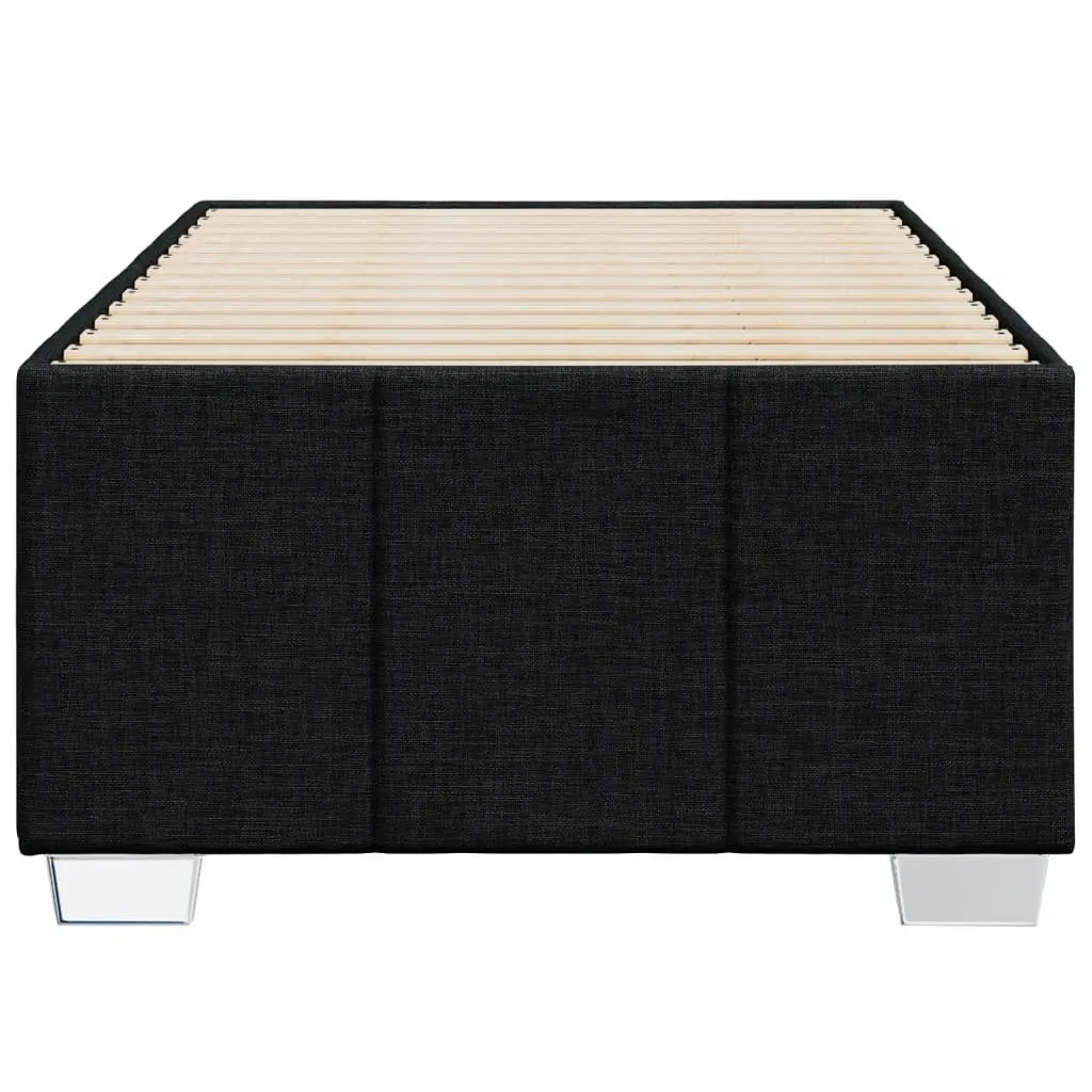 Bed Frame Slatted Base Support 90x190 cm Black Fabric