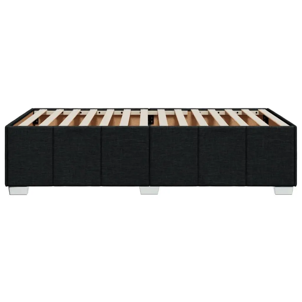 Bed Frame Slatted Base Support 90x190 cm Black Fabric