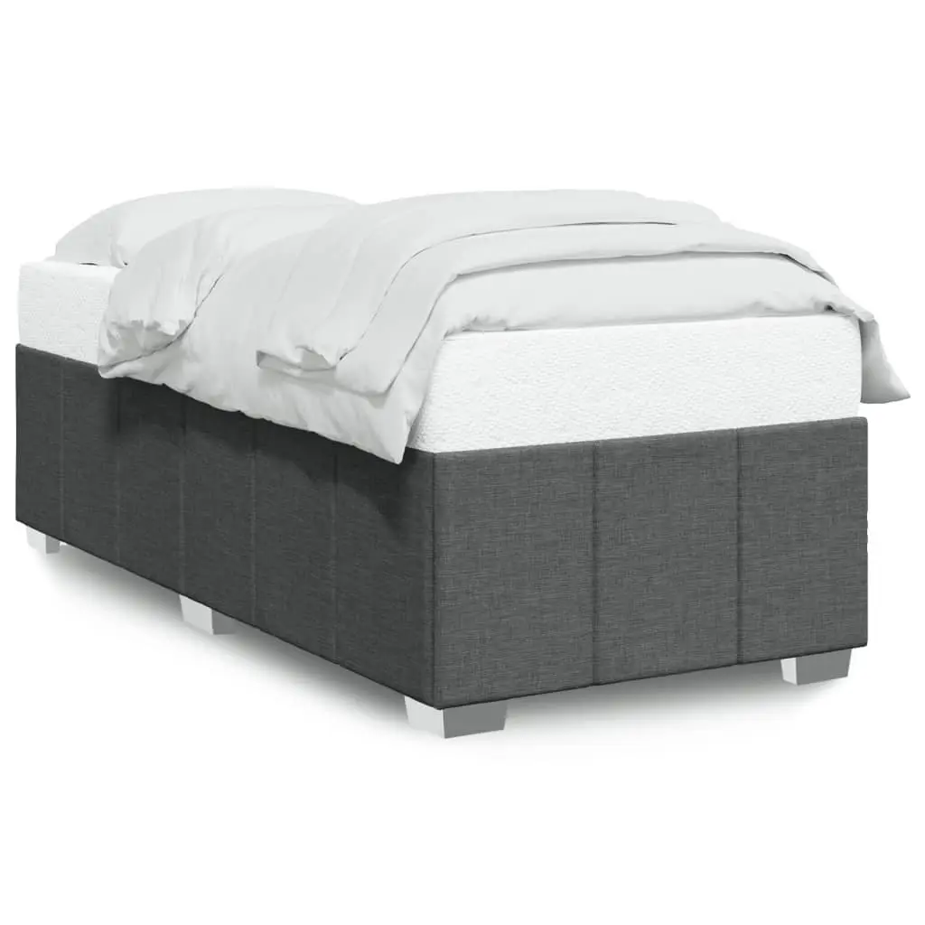 Bed Frame Dark Grey 90x190 cm Fabric Slats Support Bedroom Furniture