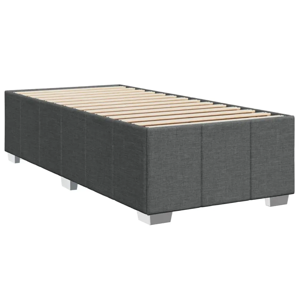 Bed Frame Dark Grey 90x190 cm Fabric Slats Support Bedroom Furniture