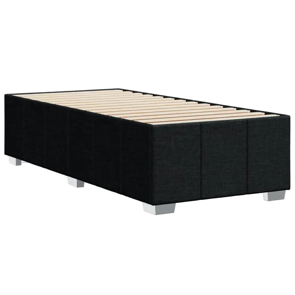 Black Fabric Bed Frame 90x190 cm for Peaceful Sleep