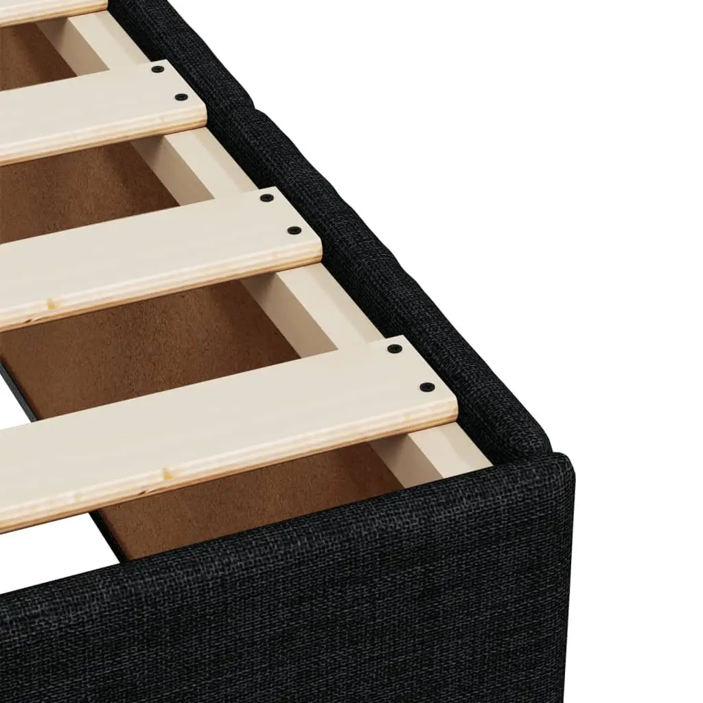 Black Fabric Bed Frame 90x190 cm for Peaceful Sleep