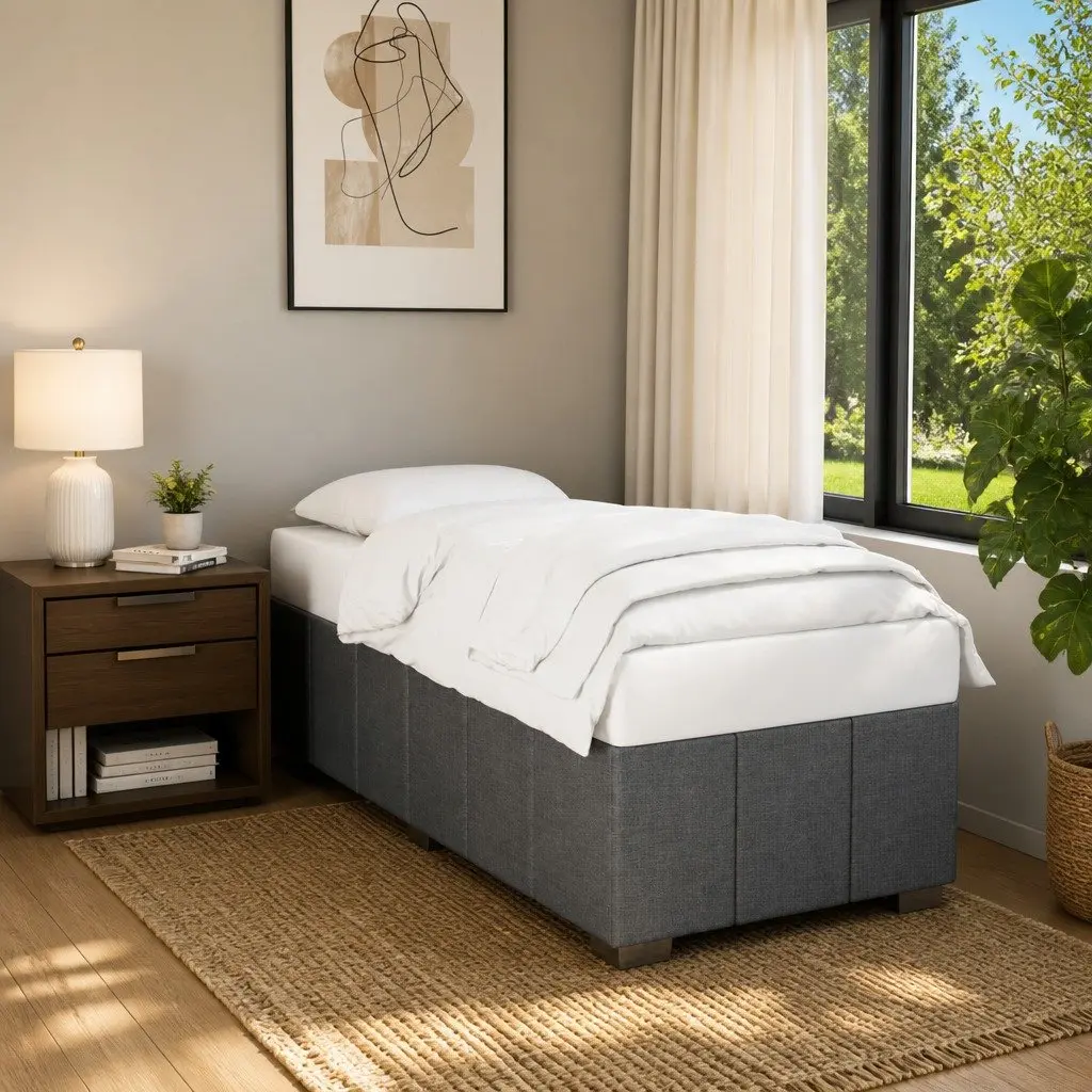 Grey Fabric King Single Bed Frame for Comfort