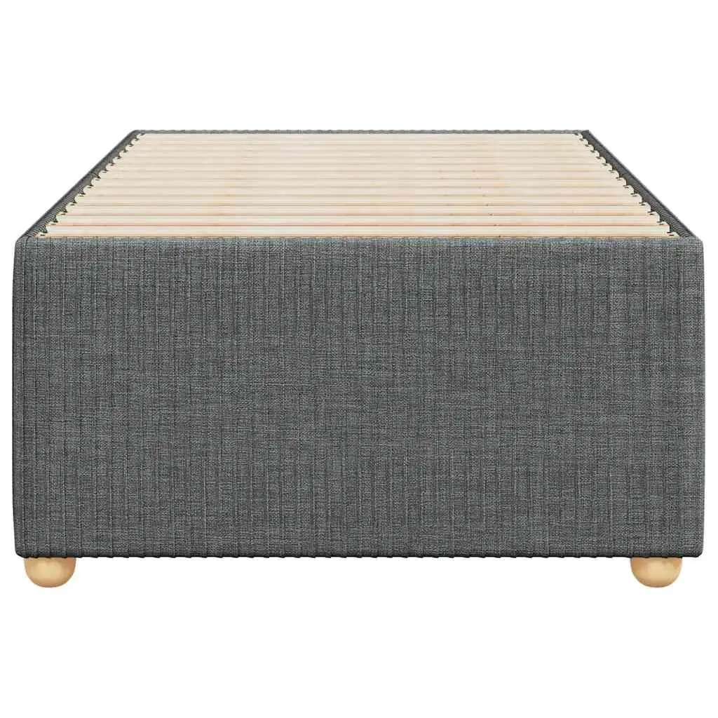 Bed Frame Grey 90x190 cm Fabric Upholstered Slatted Base Bedroom Furniture
