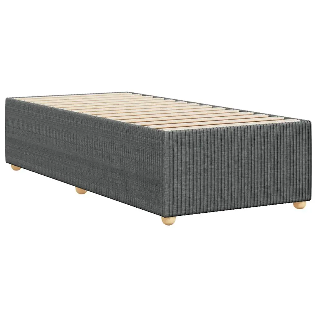 Bed Frame Grey 90x190 cm Fabric Upholstered Slatted Base Bedroom Furniture