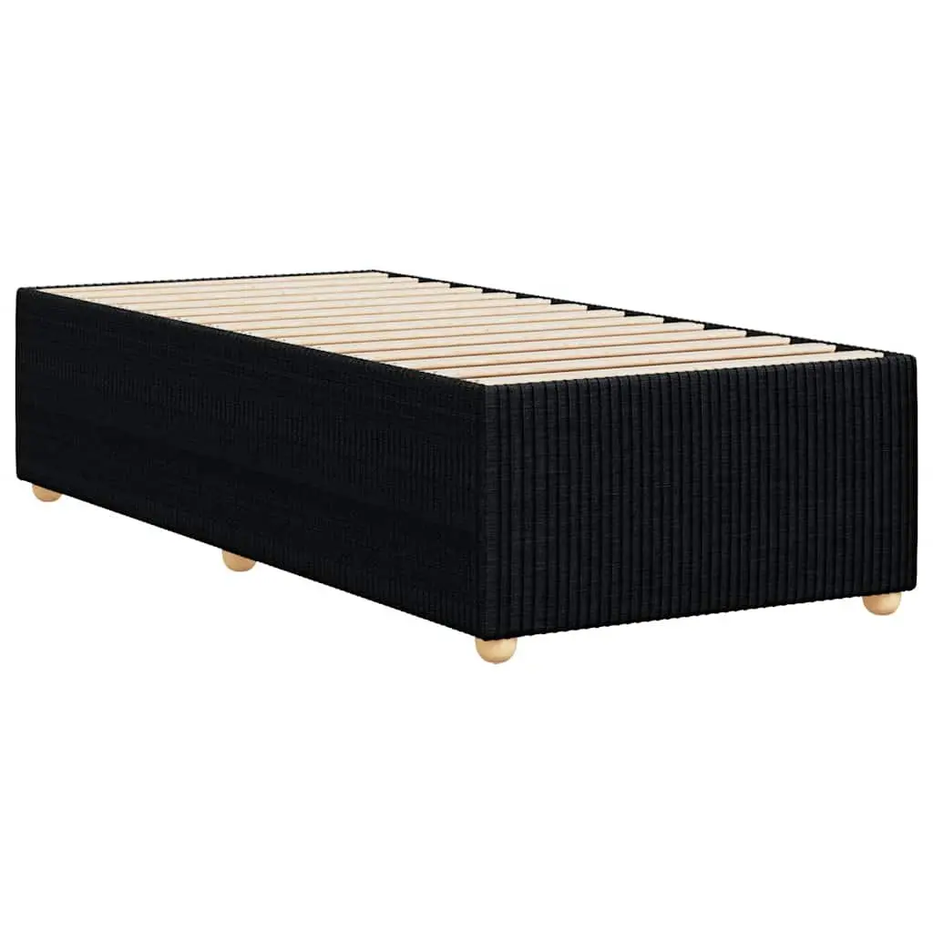Bed Frame Black Fabric Upholstered 90x190 cm Slatted Base Bedroom