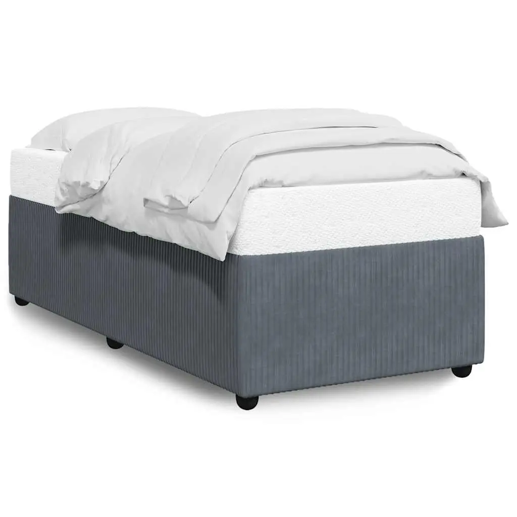 Bed Frame Slatted Base 90x190 cm Grey Velvet Bedroom Furniture