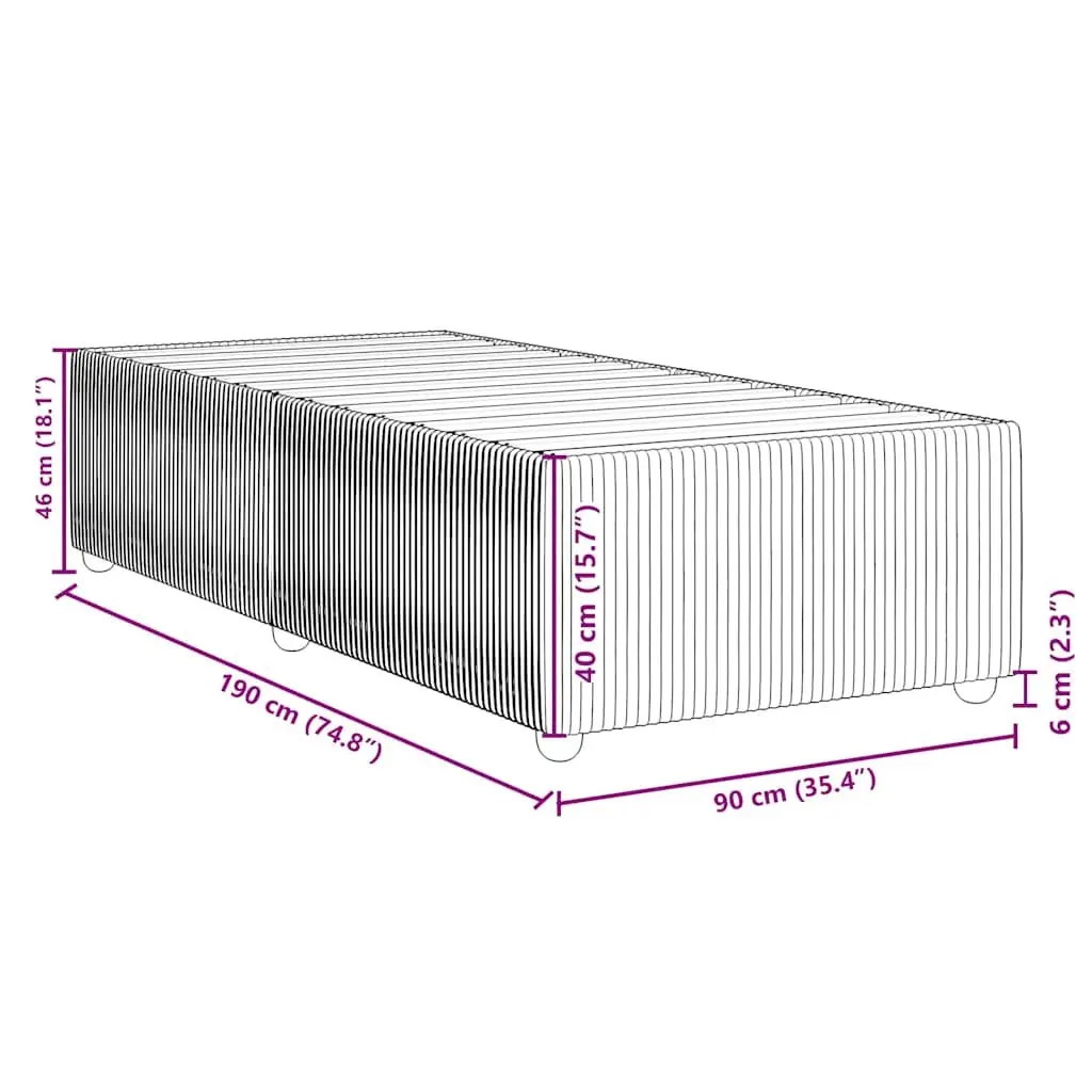 Bed Frame Slatted Base 90x190 cm Grey Velvet Bedroom Furniture