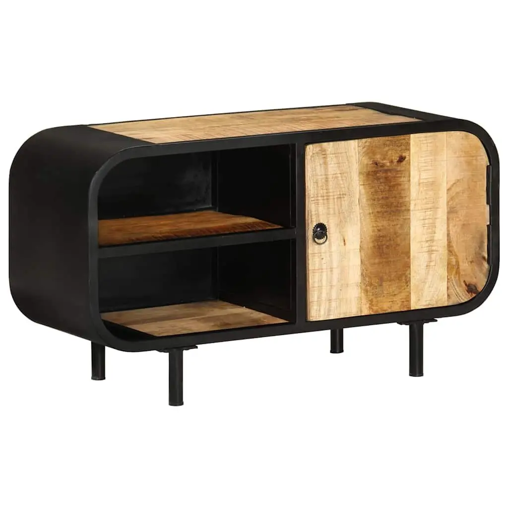 TV Cabinet 90x30x48 cm Brown Wooden Storage Unit Industrial Style Furniture