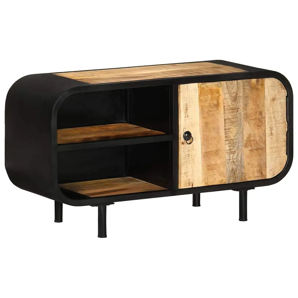 TV Cabinet 90x30x48 cm Brown Wooden Storage Unit Industrial Style Furniture