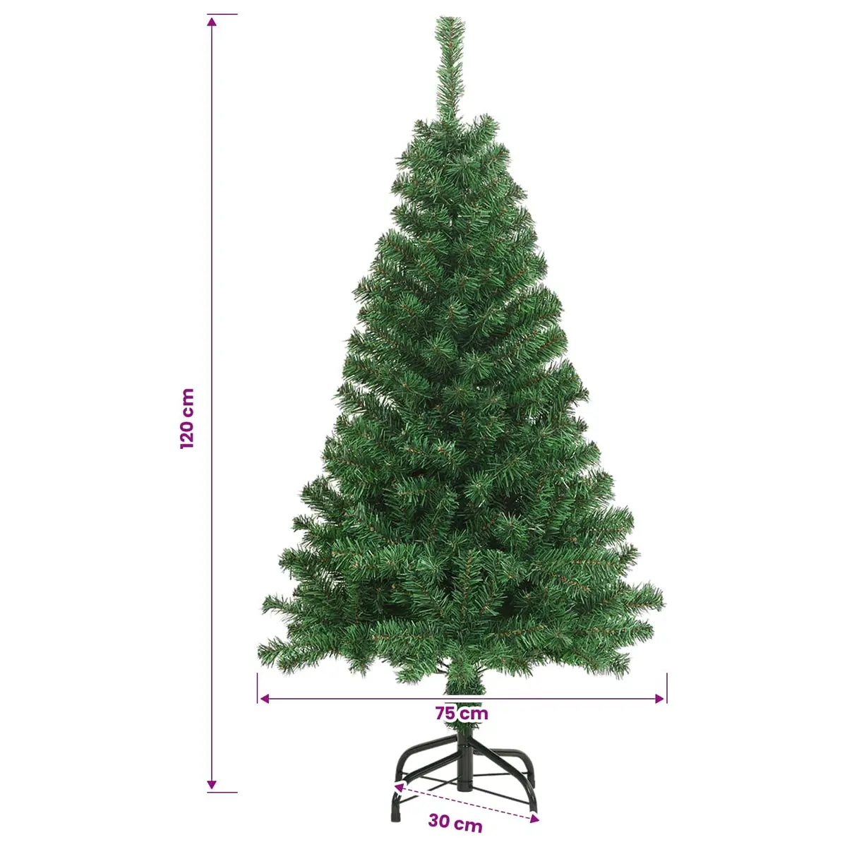 Artificial Christmas Tree 120cm Green PVC Thick Branches Indoor Outdoor