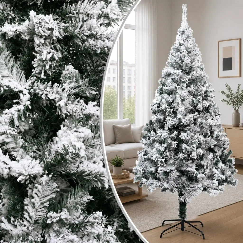 Artificial Christmas Tree 300cm Flocked Snow Green PVC Branches