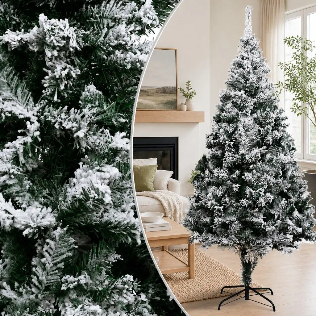 Artificial Christmas Tree 400cm Green Flocked Snow PVC