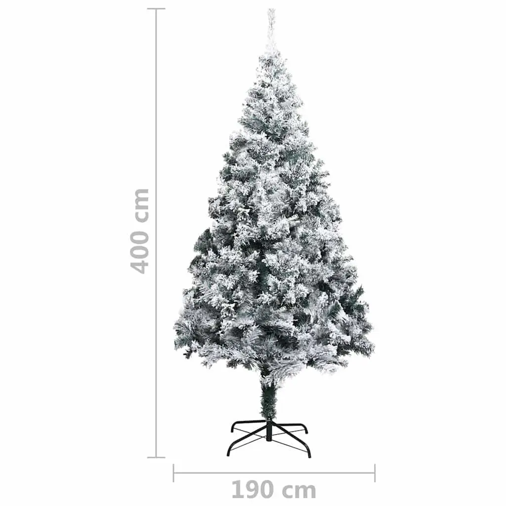 Artificial Christmas Tree 400cm Green Flocked Snow PVC