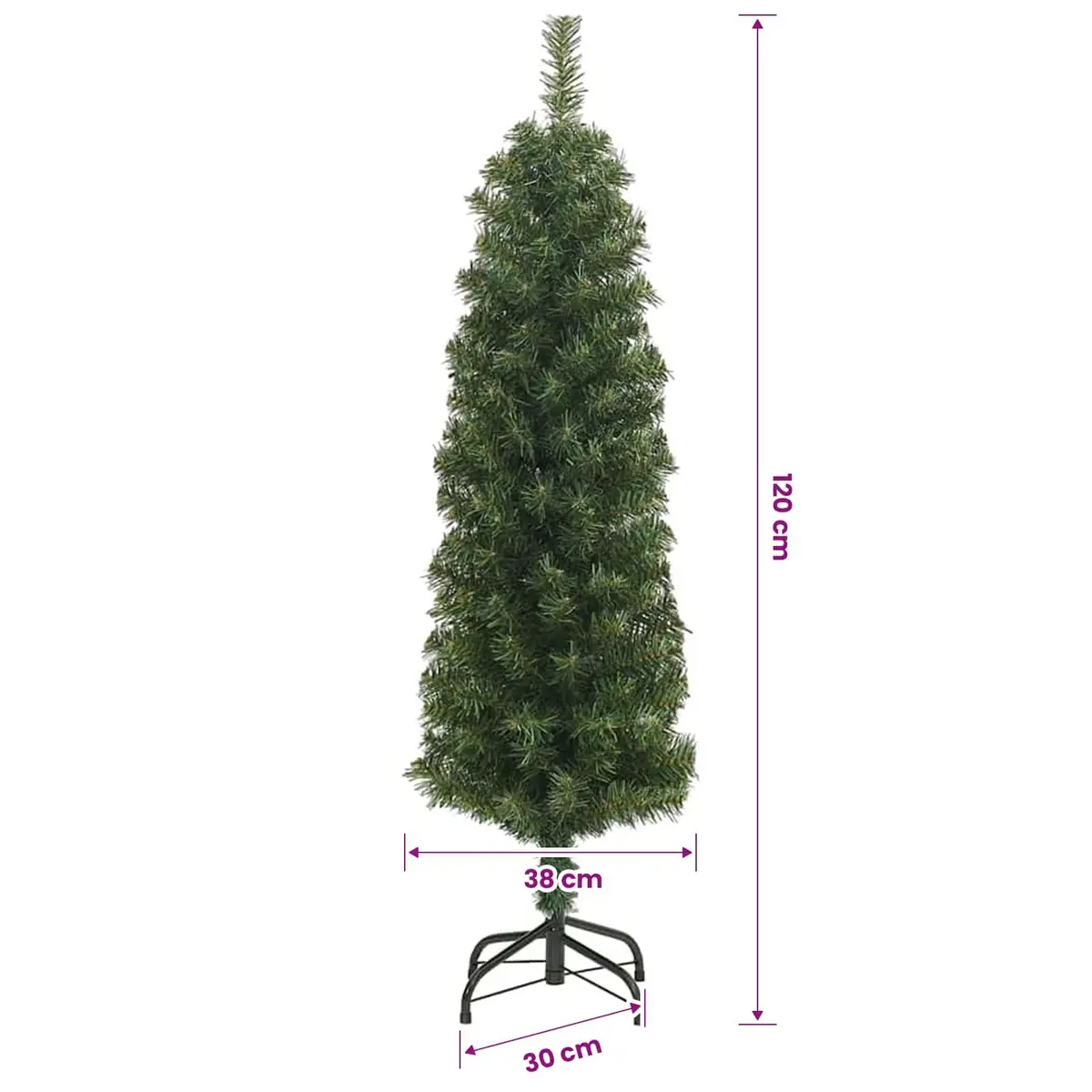 Artificial Christmas Tree Slim 120cm Green PVC Indoor Outdoor