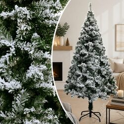 Cozy 120cm Flocked Snow Green Christmas Tree