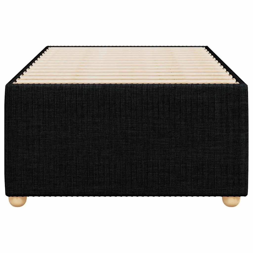 Bed Frame 90x190 cm Black Fabric Slatted Base Support