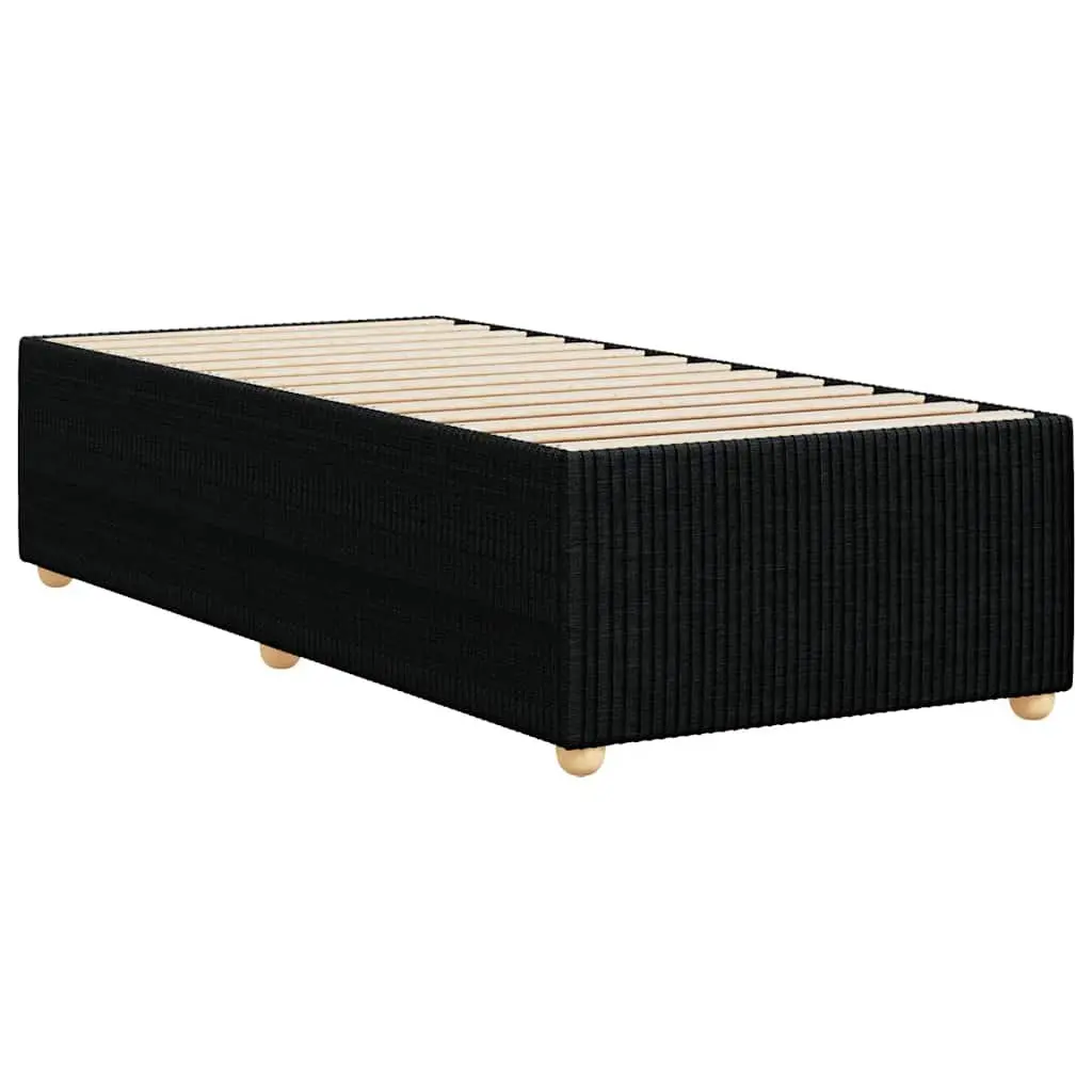Bed Frame 90x190 cm Black Fabric Slatted Base Support