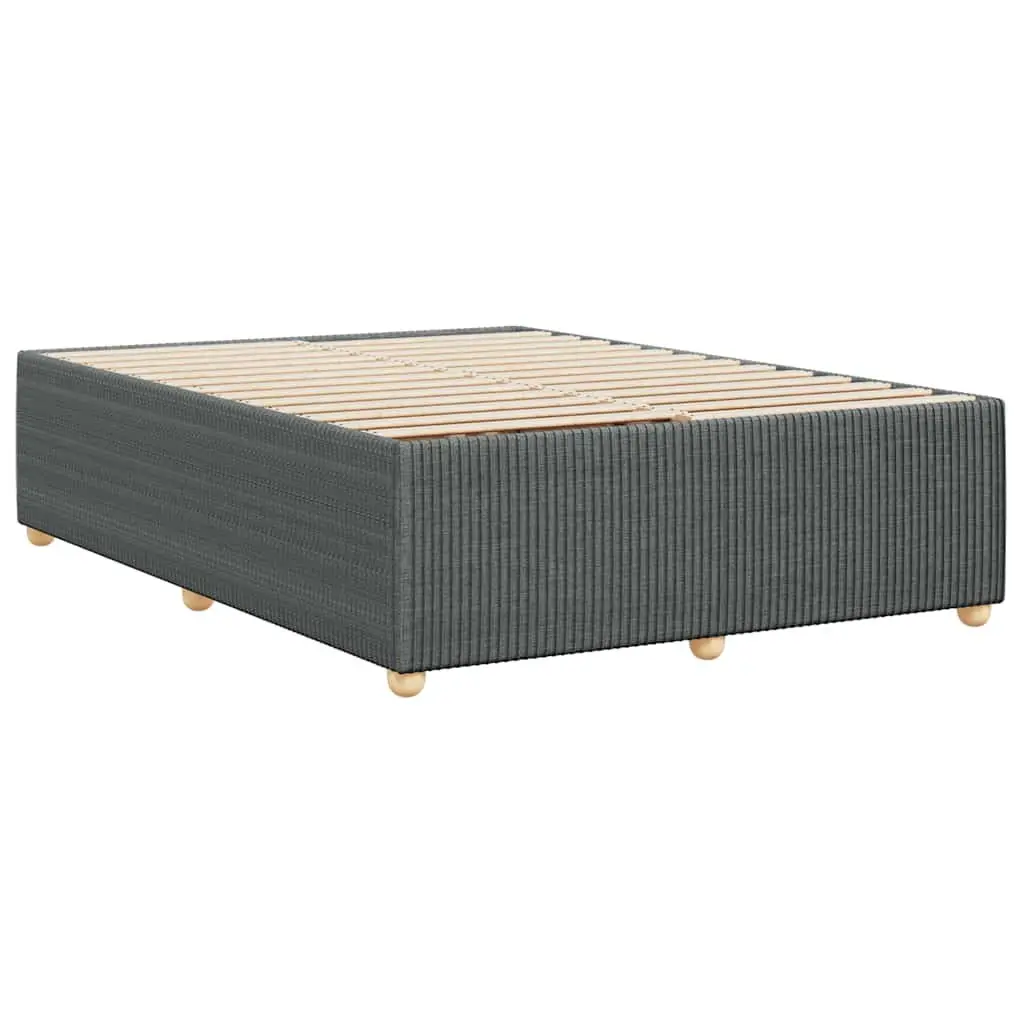 Double Bed Frame Grey Velvet Fabric Slats Support