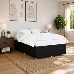 Comfortable and Stylish Black Velvet Double Bed Frame