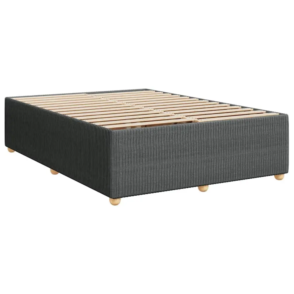 Queen Bed Frame Grey Velvet Fabric Slat Support Bedroom Furniture No Mattress