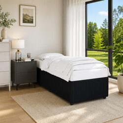 Reliable King Single Bed Frame: Black Velvet and Sturdy Design