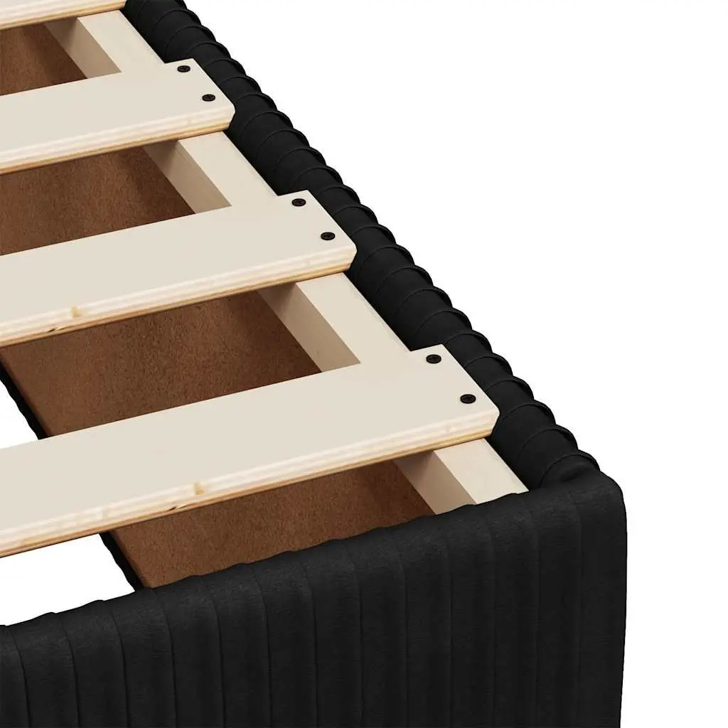 King Single Bed Frame Black Velvet Slat Support Bedroom Furniture No Mattress