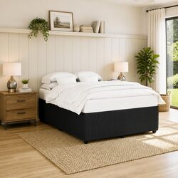 Reliable Black Velvet Double Bed Frame for Comfort
