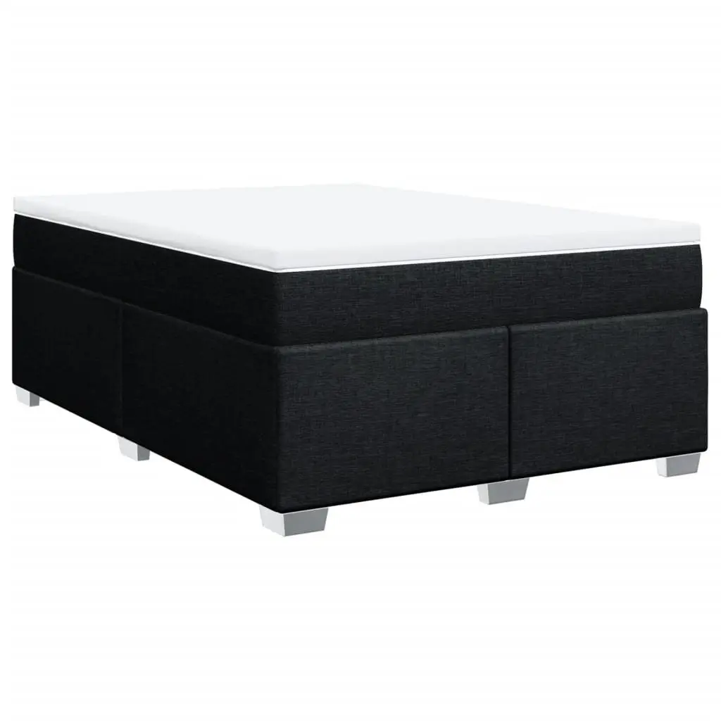 Box Spring Bed Pocket Mattress Slatted Frame Black