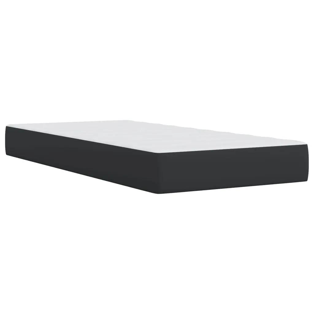 Box Spring Bed Pocket Mattress King Single Black Faux Leather Frame