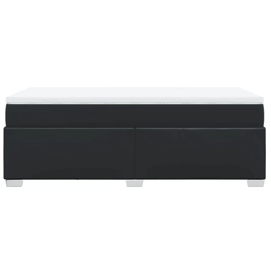 Box Spring Bed Pocket Mattress King Single Black Faux Leather Frame