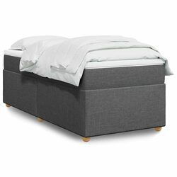 Reliable Box Spring Bed with Pocket Spring Mattress in Grey