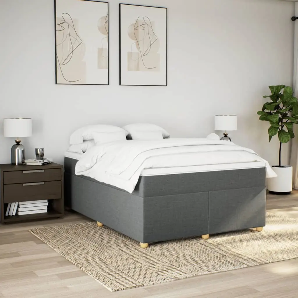 Queen Bed with Pocket Spring Mattress in Grey