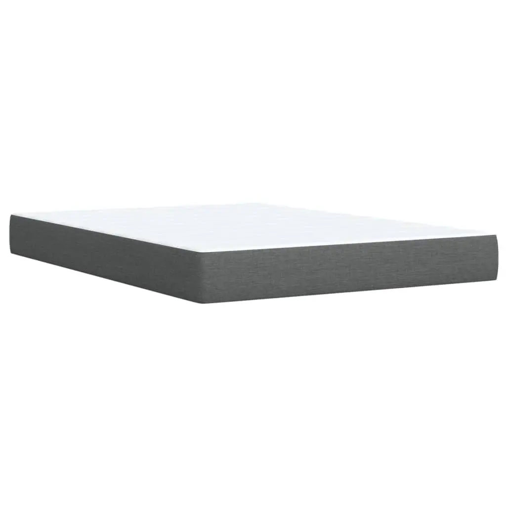 Box Spring Bed with Pocket Spring Mattress Queen Size Grey Fabric Frame