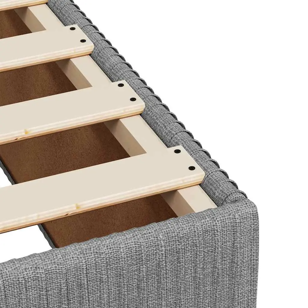 Queen Bed Frame Grey Fabric with Pocket Sprung Mattress and Removable Topper Bedroom Furniture