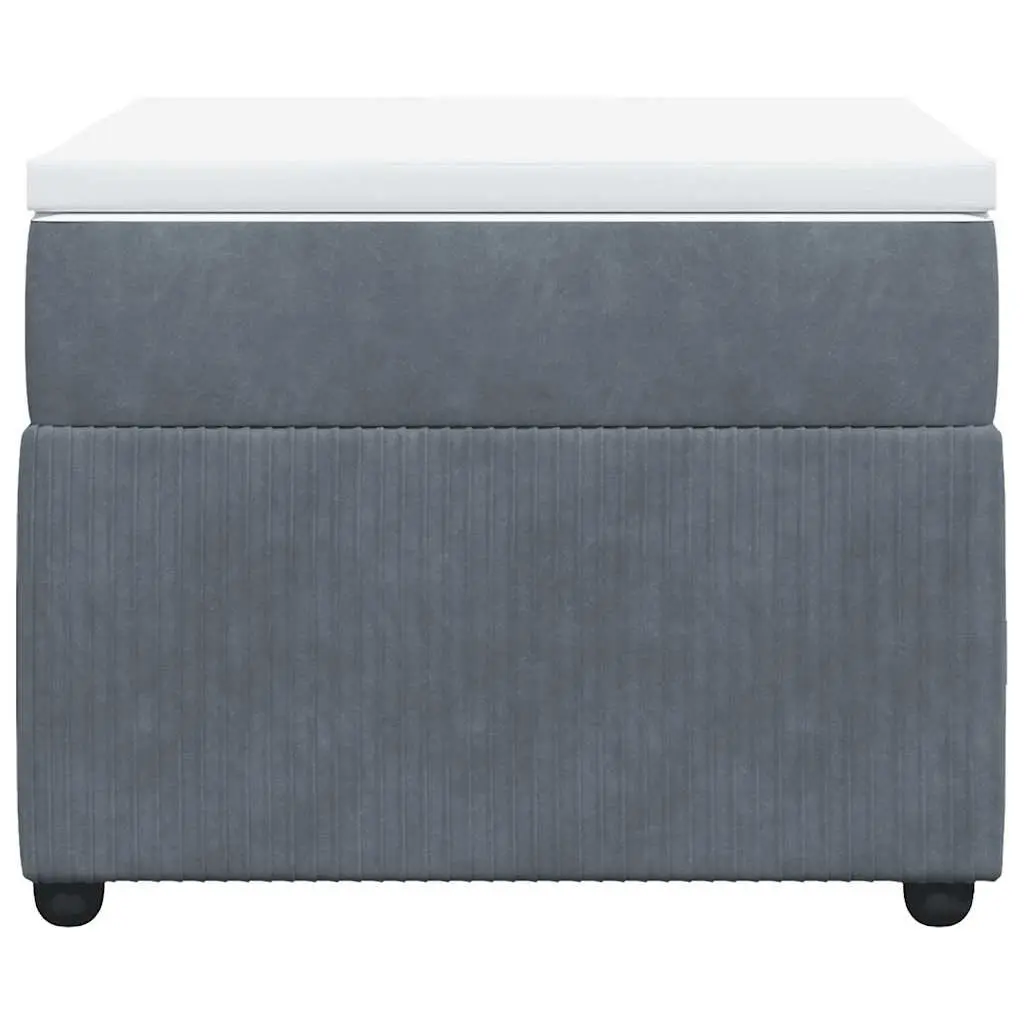 Box Spring Bed Pocket Mattress King Single Grey Velvet Upholstered Frame