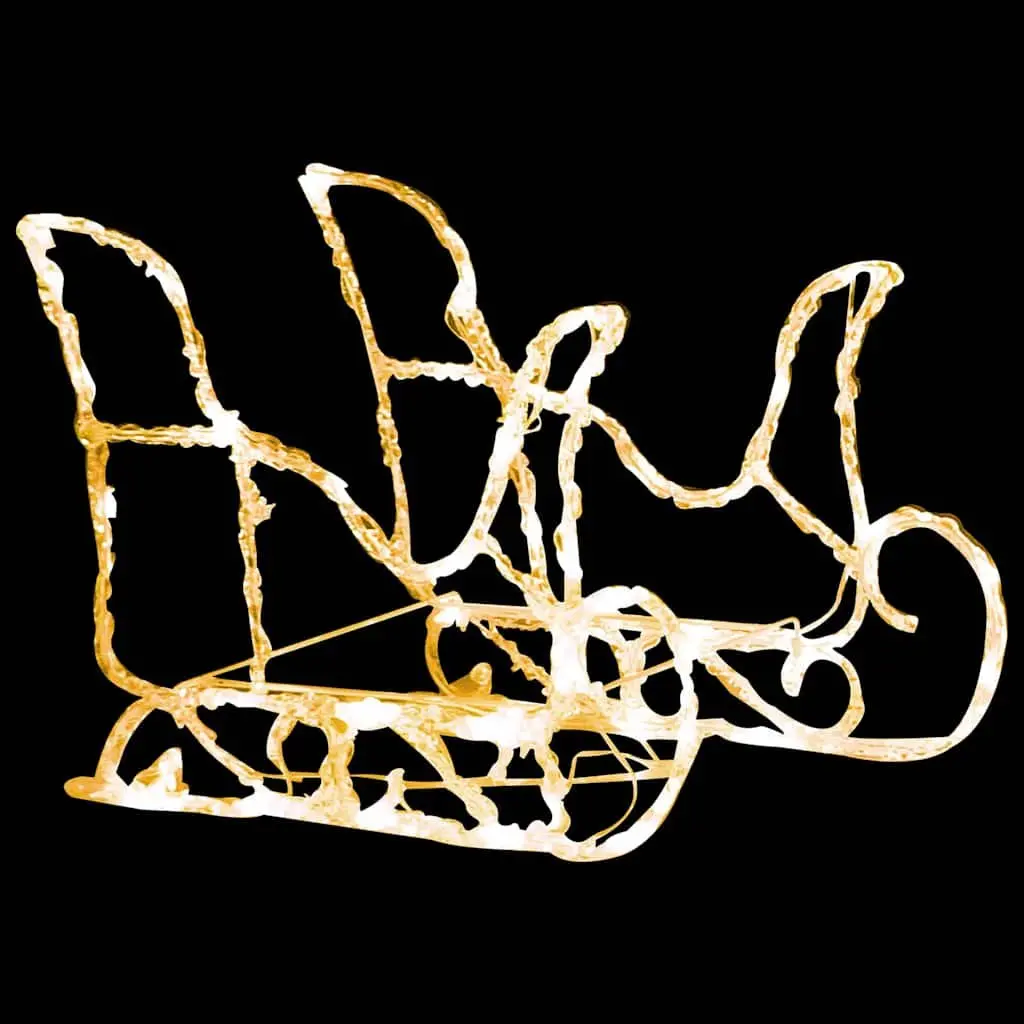 Reindeer Sleigh Light Decoration 160 LEDs Warm White Outdoor Garden 130 cm
