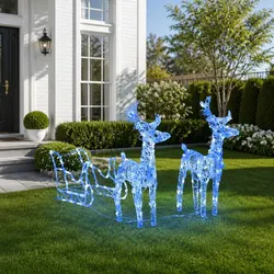 Value-Driven Christmas Reindeer Sleigh LED Decoration