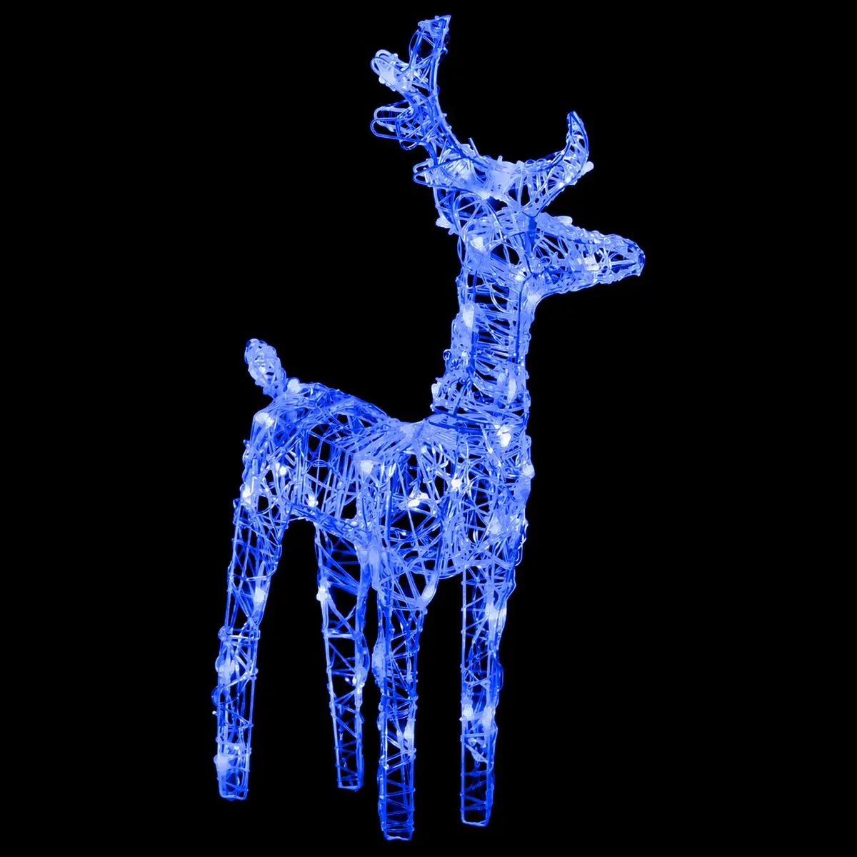LED Light Decoration Christmas Reindeer Sleigh 130cm Blue Outdoor Garden Display